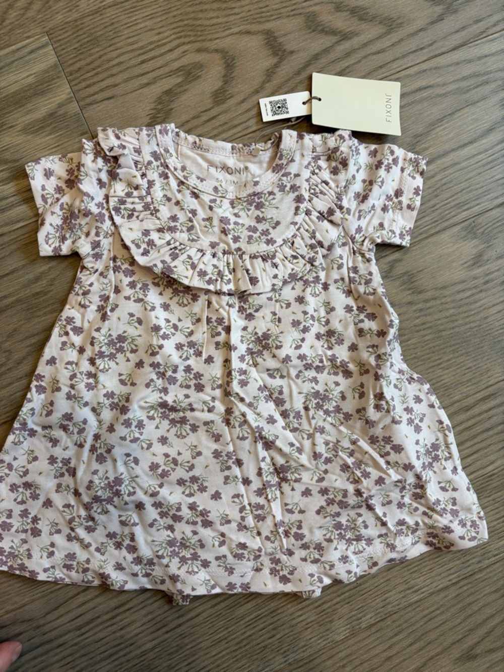 NWT FIXONI Floral Ruffle Baby Dress - Lavender Floral | 0-3m